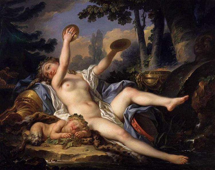 CANTARINI, Simone Reclining Bacchante Playing the Cymbals Sweden oil painting art
